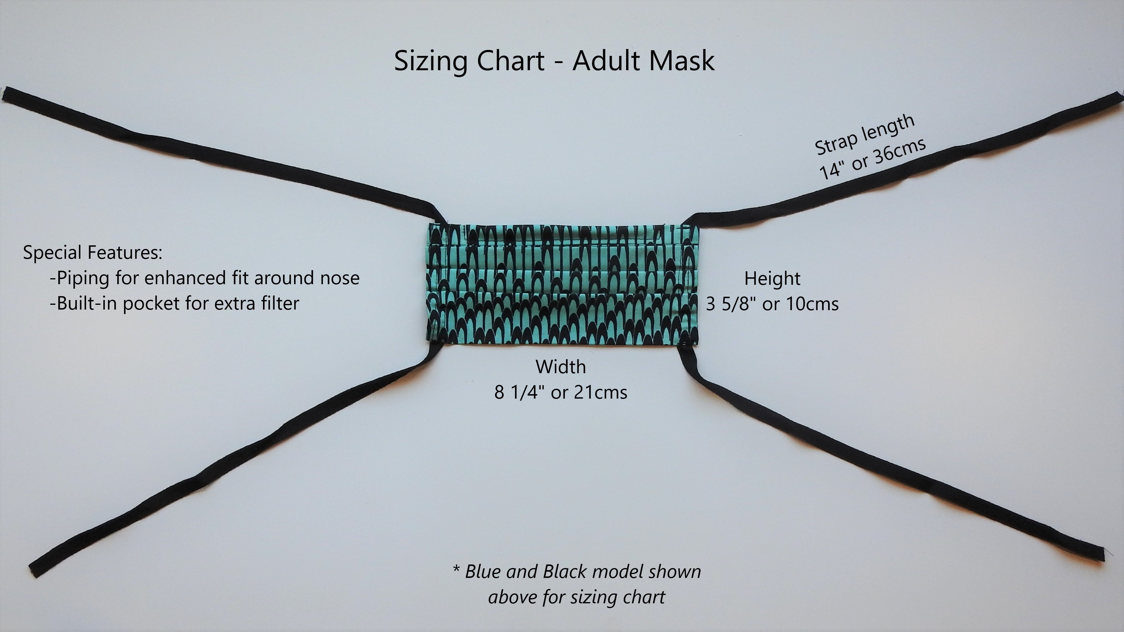 Reusable Cotton Masks-Black Waves