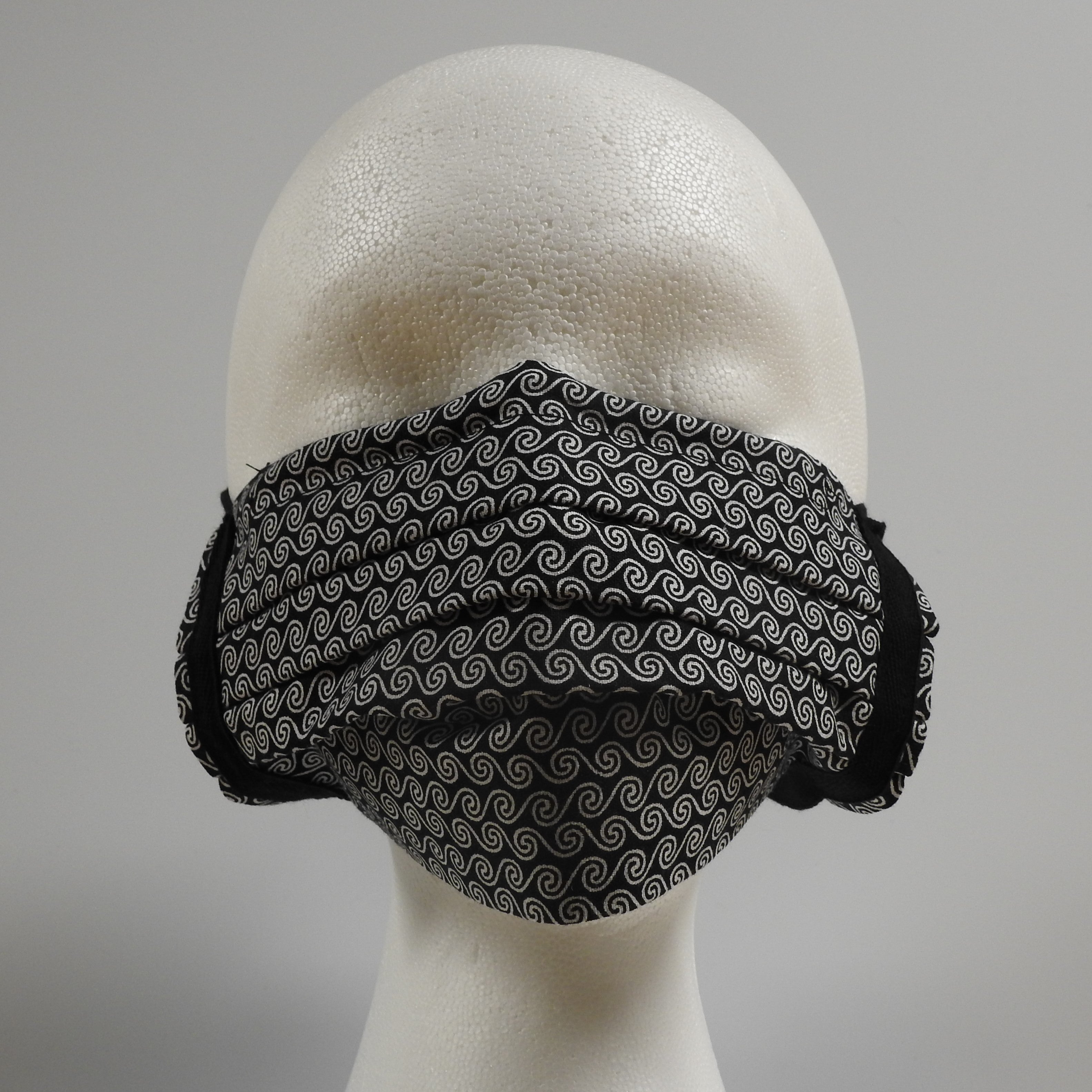 Reusable Cotton Masks-Black Waves
